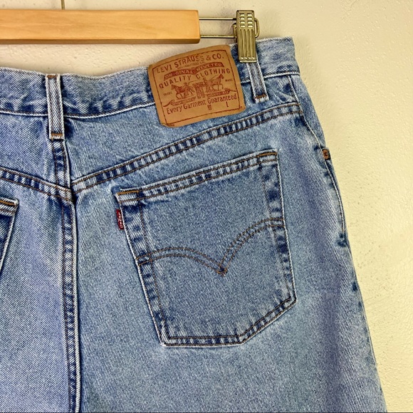 Levi’s Light Wash Vintage Denim Dad Shorts Size 14 100% Cotton High Rise Fit - Picture 6 of 16